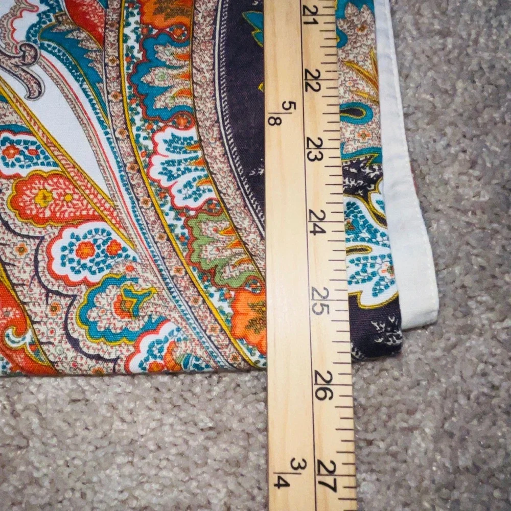 Pottery BarPaisley Print Navy Orange Teal Runner 17x100 Woven n